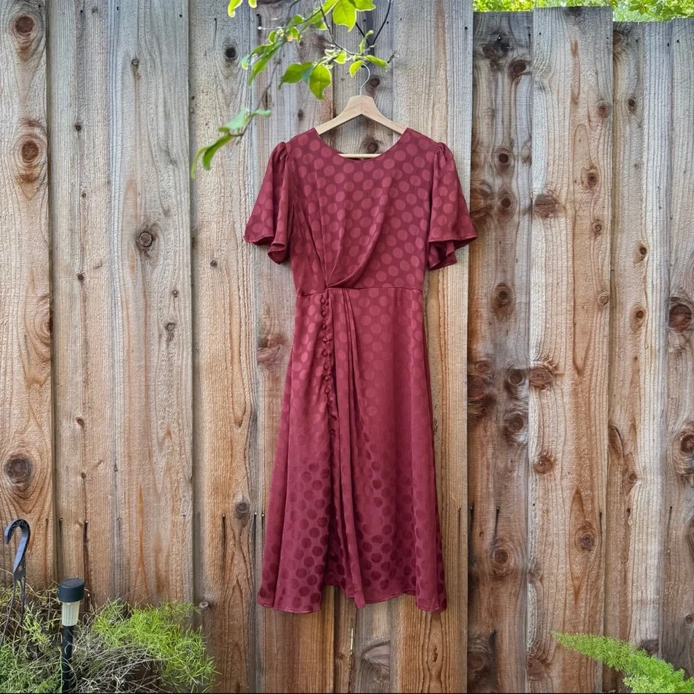 The ASTR the Label Ebony Rust Red Polka Dot Midi Dress 🌿 - Picture 6 of 12